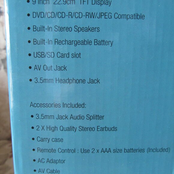 Craig Purple 9" Swivel Screen Portable DVD/CD Player w/Accessories CTFT712 NIB - Picture 7 of 15